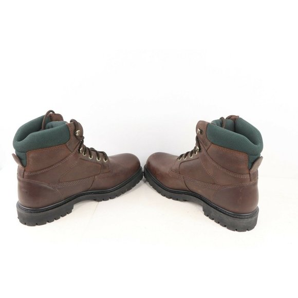 NOS Vintage 90s John Deere Wide Steel Toe Leather Work Boots Brown main image 8